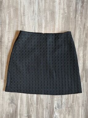 Theory Black Textured Mini Skirt